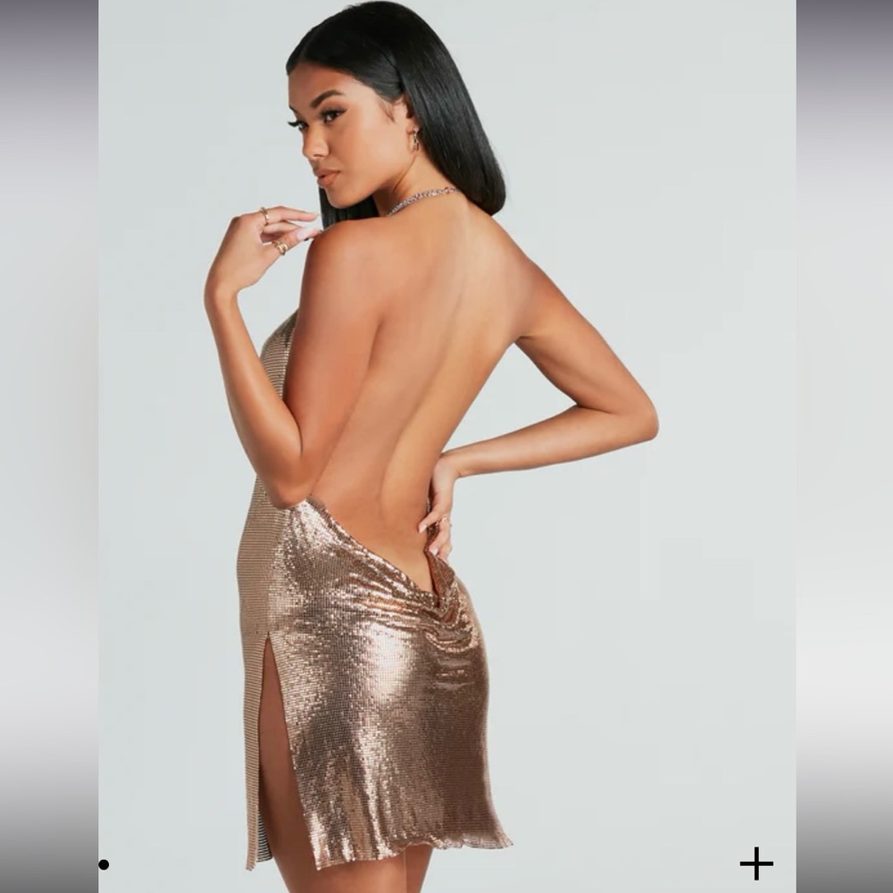 Endless Nights Chainmail Halter Dress 💛